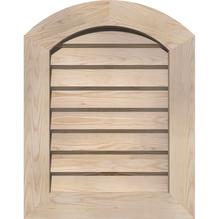 Arch Top Gable Vent Unfinished, Non-Functional, Pine Gable Vent W/Decorative Face Frame, 20W X 30H